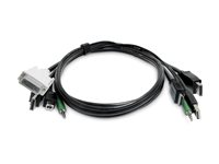 Startech - Adapterkabel - TAA-kompatibel - USB typ B, DisplayPort, DVI-D, 3,5 mm ljuduttag till USB, HDMI, DisplayPort, 3,5 mm ljuduttag - 1.8 m - passiv SKDVI2HDDP06MMKVM06T