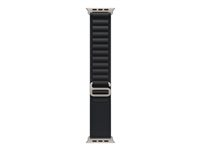 Apple - Slinga för smart klocka - 49 mm, naturlig titanfinish - Stor storlek - svart - för Watch Hermès Series 9, SE 3, Series 10, Series 11, Series 8, Series 9, Ultra 2, Ultra 3 MFTG4ZM/A