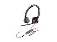 HP Poly Blackwire 3325 - Blackwire 3300 series - headset - på örat - kabelansluten - 3,5 mm kontakt, USB-C - svart - UC-certifierad 8X221AA