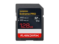 SanDisk Extreme PRO - Flash-minneskort - 128 GB - Video Class V30 / UHS-I - SDXC UHS-I SDSDXXJ-128G-GSCIN