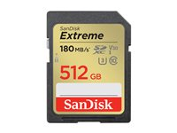 SanDisk Extreme - Flash-minneskort - 512 GB - Video Class V30 / UHS-I U3 / Class10 - SDXC UHS-I SDSDXVV-512G-GNCIN