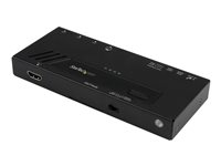 Startech 4 Port HDMI Switch - 4K with Fast Switching, Auto-Sensing & Serial Control - Automatic 4x1 HDMI Video Switcher Box (VS421HD4KA) - Video-/ljudomkopplare - 4 x HDMI - skrivbordsmodell VS421HD4KA