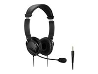 Kensington Hi-Fi Headphones with Mic - Hörlurar med mikrofon - på örat - kabelansluten - 3,5 mm kontakt K33597WW