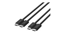 Belkin BoostCharge - USB-kabel - USB-C (hane) till USB-C (hane) - 1.5 m - USB Power Delivery (60W), braided - svart (paket om 2) BBD008HQ05BK2PK