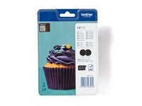 Brother LC123BK - 2-pack - Lång livslängd - svart - original - blister - bläckpatron - för Brother DCP-J100, DCP-J105, DCP-J132W, DCP-J4110DW, DCP-J552DW, DCP-J752DW LC123BKBP2