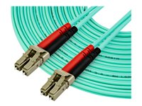 StarTech.com 10 m OM4 LC to LC Multimode Duplex Fiber Optic Patch Cable- Aqua - 50/125 - Fiber Optic Cable - 40/100Gb - LSZH (450FBLCLC10) - Patch-kabel - LC multiläge (hane) till LC multiläge (hane) - 10 m - 10 m - fiberoptisk - duplex - 50/125 mikron - OM4 - havsblå 450FBLCLC10