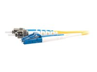 C2G LC-ST 9/125 OS1 Duplex Singlemode PVC Fiber Optic Cable (LSZH) - Patch-kabel - ST enkelläge (hane) till LC enkelläge (hane) - 3 m - fiberoptisk - duplex - 9 / 125 mikrometer - OS1 - halogenfri - gul 85597