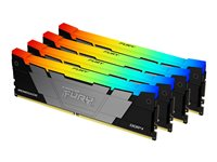 Kingston FURY Renegade RGB - DDR4 - sats - 32 GB: 4 x 8 GB - DIMM 288-pin - 3600 MT/s / PC4-28800 - CL16 - 1.35 V - ej buffrad - icke ECC - svart KF436C16RB2AK4/32