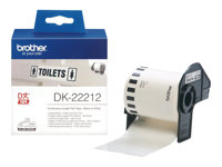 Brother DK-22212 - Permanent häftning - vit - Rulle (6,2 cm x 15,2 m) tejp - för Brother QL-1050, 1060, 1110, 500, 550, 560, 570, 580, 600, 650, 700, 710, 720, 820 DK22212