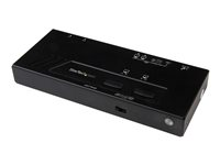 Startech 2x2 HDMI-matrisswitch - 4K med snabbväxling och automatisk avkänning - Video-/ljudomkopplare - 2 x HDMI - skrivbordsmodell VS222HD4K
