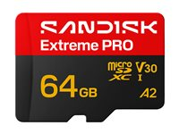 SanDisk Extreme PRO - Flash-minneskort - 64 GB - A2 / Video Class V30 / UHS-I U1 - mikroSDXC UHS-I SDSQXCU-064G-GS6MA