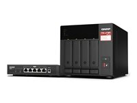 QNAP TS-473A - NAS-server - 4 fack - SATA 6Gb/s - RAID JBOD, RAID 0, 1, 10, 5, 6 - RAM 8 GB - 2.5 Gigabit Ethernet - iSCSI support - med QSW-1105-5T-omkopplare TS-473A-SW5T