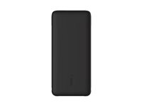 Belkin BoostCharge Plus - Strömförsörjningsbank - 10000 mAh - 23 Watt - Fast Charge, PD - 2 utdatakontakter (Lightning, 24 pin USB-C) - svart BPB006BTBLK