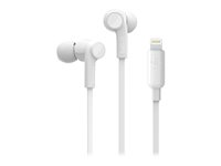 Belkin ROCKSTAR - Hörlurar med mikrofon - inuti örat - kabelansluten - Lightning - ljudisolerande - vit - för Apple 10.5-inch iPad Pro; iPad mini 4; iPhone 7, 7 Plus, 8, 8 Plus, X, XR, XS, XS Max G3H0001BTWHT