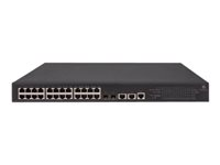 HPE 1950-24G-2SFP+-2XGT-PoE+ - Switch - L3 - Administrerad - 24 x 10/100/1000 (PoE+) + 2 x Gigabit SFP / 10 Gigabit SFP+ + 2 x 10Gb Ethernet - rackmonterbar - PoE+ (370 W) JG962A#ABB