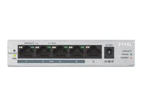 Zyxel GS1005HP - Switch - ohanterad - 4 x 10/100/1000 (PoE+) + 1 x 10/100/1000 - väggmonterbar, skrivbordsmodell - PoE (60 W) GS1005HP-EU0101F