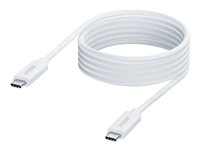 Vision - USB-kabel - USB-C (hane) till USB-C (hane) - USB 3.2 Gen 1 - 3 A - 2 m - stöd för DP Alt-läge - vit TC 2MUSBC