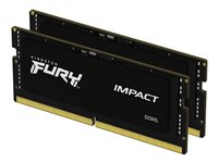 Kingston FURY Impact - DDR5 - sats - 32 GB: 2 x 16 GB - SO DIMM 262-pin - 6400 MT/s / PC5-51200 - CL38 - 1.35 V - on-die ECC KF564S38IBK2-32