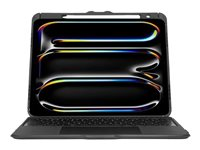 Targus Versavu - Tangentbord och foliefodral (tangentbordshölje) - med pekdyna - bakgrundsbelyst - trådlös - Bluetooth 5.0 - QWERTY - spansk - svart THZ989ES